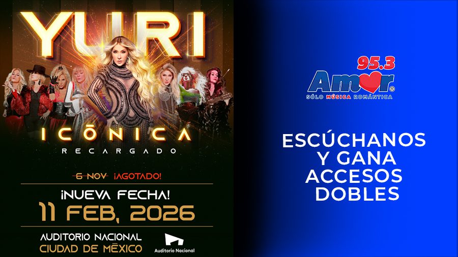 Te Invitamos Al Concierto De Yuri Este 2026 Amor S Lo M Sica YURI 6TA GEN 900x506x 95.3 
